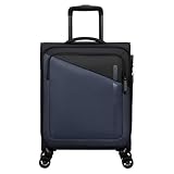 American Tourister Daring Dash - Spinner S, Erweiterbar Handgepäck, 55 cm, 39/46 L, Schwarz/Grau (Black/Grey)