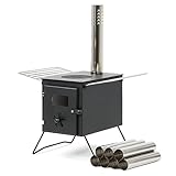 CampFeuer Zeltofen | 54,5 x 38,5 x 259,5 cm | schwarz | Tragbarer Holzofen für Camping, Outdoor, Zelt | Zeltheizung Camping, Zeltofen Holz | Tent Stove, Zelt Ofen Outdoor | Outdoorofen, Campingzubehör