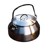 Edelstahl-Teekessel | 0,8 l Wasserkocher mit ergonomischem Griff | Spender, Boilerwärmer für Kaffee, Küche, Reisen, Camping, Büro, Arbeitsplatte und andere Orte