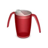 Ornamin 2-Henkel-Becher mit Schnabelaufsatz, rot-transparent