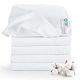 Makian Moltontücher Set 80x80 cm - 5 Stück super weiche Baby Spucktücher/Molton Windel (100% Baumwolle) - OEKO-TEX® Standard 100, kochfest bei 95° C Baumwolltücher Flanell Tücher - Weiß