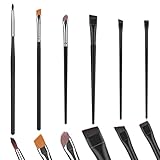 Eyeliner Pinsel, Augenbrauen Pinsel Dünn Make Up Pinsel Abgeschrägter Gewinkelter Brauenpinse Lidschatten Pinselset Schminkpinsel Set für Lidschatten Augenbrauen Kosmeti (6 Stück)