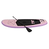 Rosa Aufblasbares Surfbrett, Aufblasbares Paddelbrett Stehpaddelbrett mit Paddel Tragfähigkeit 150kg 240 * 76 * 10cm