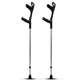 1 Paar Krücken Schwarz Klassiker 140 Kg Unterarmgehstützen von Ossenberg mit Ergo Softgriff Gehhilfen pulox-Design Schwarz