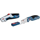 Bosch Professinal Universal Messer mit ausziehbarer Klinge und 10 tlg. Klingen Set & Universal Klappmesser mit Klingenfach im Metall-Griff (inkl. 2 Ersatzklingen, in Blister) - Amazon Exklusiv