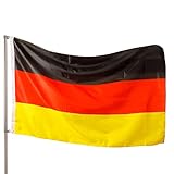 PHENO FLAGS Premium Deutschland Flagge 90x150cm - Extrem wetterbeständige Fahne mit Messingösen, 100% Polyester, robuste Doppelnaht & in lebendigen Farben - ideal für Flaggen-Liebhaber