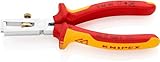 KNIPEX Abisolierzange mit Öffnungsfeder, universal isoliert mit Mehrkomponenten-Hüllen, VDE-geprüft verchromt 160 mm, 11 06 160