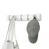 Umbra Flip 5 Garderobenhaken – Moderne, Schlichte und Platzsparende Garderobenleiste mit 5 Beweglichen Haken für Jacken, Mäntel, Schals, Handtaschen und Mehr, Hochglanz Weiß
