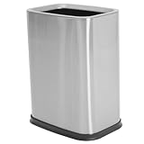 BESPORTBLE 8 Liter Edelstahl Mülleimer ohne Deckel Kleiner Abfallbehälter für Küche Bad Büro Platzsparender Metall Papierkorb Leicht zu Reinigen