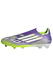 adidas Unisex F50 League Laceless Firm Ground Football Boots, Purple Rush/Cloud White/Lucid Lemon, 46 EU