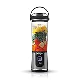 Ninja Blast Tragbarer Mixer / Blender / Smoothie Maker, 530ml Becher, Auslaufsicherer Deckel, Leistungsstarker Mini Standmixer, Kabellos & Wiederaufladbar, Zerkleinert Eis & Obst, Schwarz, BC151EUBK