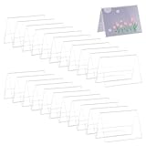 BENECREAT Acryl-Tisch-Namensschild, V-förmig, transparent, Zelt, Acryl-Namensschild, Display für Büro, Konferenzen, Meetingroom, Studenten, Schule, Klassenzimmer, 8,9 x 5,1 x 6,3 cm, 24 Stück
