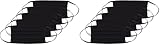 Oscar Apparels Wiederverwendbare Stoffmaske, 100% BCI Baumwolle mit elastischer Schlaufe, Schwarz, Erwachsene (5er Pack)
