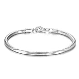 CASSIECA Armband für Herren Edelstahl Armband Herren Armband Herren Silber Stackable Kette Armband Herren Jungen Silber Schmuck Herren 19CM Geschenke für Männer Papa Ehemann Sohn