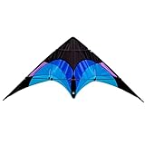 Wolkenstürmer Lenkdrachen Flip Blau - 2-Leiner Sportlenkdrachen - Stablenkdrachen für Kinder & Einsteiger (140cm)