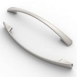 FURNIWARE 10 Stück 128 mm Lochabstand, Möbel- und Schrankgriffe, Küchen- und Möbelteile, Schubladen, gebürstetes Nickel