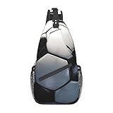 BTCOWZRV Sling-Rucksack für Mann und Frau, Crossbody-Fußball, verstellbare Umhängetasche, Brusttasche, lässige Reisetasche, Schwarz, Einheitsgröße