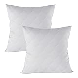 Kopfkissen 2er Set 80 x 80 cm Steppkissen Mikrofaser - Kissen Bettkissen Schlafkissen weiß pillow Füllkissen