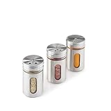 Metaltex Gewürzgläser 3er Set Gewürzstreuer, 100ml,...
