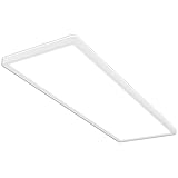 BRILONER - LED Deckenlampe mit indirektem Licht, flach, neutralweiße Lichtfarbe, Lampe, Deckenleuchte, Wohnzimmerlampe, LED Panel, Küchenlampe, Deckenstrahler, 58x20x3 cm, Weiß