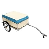 Fahrradanhänger, Lastenanhänger mit 4 Deichsel klappbar und 39.5 cmRäder, Tragfähigkeit 50kg, Transportanhänger für 24inch, 26inch Mountainbikes