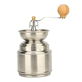 Mohnmühle Handmühle aus Edelstahl und Holz, Manuelle Kaffeemühle mit Kegelmahlwerk, Für Kaffee, Nüsse & Gewürze – Langlebig, Einfach Bedienen, Für Frischen Genuss Zuhause