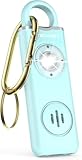 TECKNET Persönlicher Sirenen für Frauen, 130dB Siren & Strobe LED Light Schlüsselanhänger, wiederaufladbar Selbstverteidigung Panikalarm Persönliche Sicherheit für Frauen, Kinder, Senioren（Blau）
