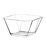 vienberg Karen Große Glasschüssel 1900 ml, eckige Servierschüssel aus dickem Glas, 21 cm Glasschale, Salatschüssel & Snackschale, bleifrei, Popcorn-Schale spülmaschinenfest