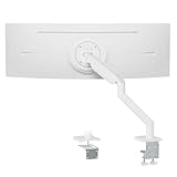 UPGRAVITY Weißer Monitorarm für 43,2 - 144,8 cm (17 - 57 Zoll) Bildschirme bis 25 kg, Premium-Aluminium, ultrabreite Monitorhalterung für Samsung Odyssey G9 und LG, VESA 75/100 mm