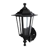 EGLO Außen-Wandlampe Laterna 4, 1 flammige Außenleuchte, Wandleuchte aus Aluguss in Schwarz und Glas in Transparent, E27 Fassung, IP44