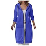Damen Hoodie Sweatshirt Pullover Damen Herbst und Winter Lange Kapuzenjacke Einfarbig Langarm Raglanärmel Hoodie Lässige Modejacke Skirolli Fleece Freizeit Sport Oberteil mit Kapuze Streetwear