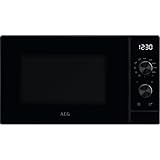 AEG MFB252DB Freistehende Mikrowelle mit Grillfunktion - 25L,900W,7 Leistungsstufen,Invertertechnologie,Auftau-Funktion,LED-Beleuchtung,Edelstahl-Innenraum,SteamPot,Schwarz