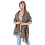 ACNCN Damen Kaschmir-Schal, Pashmina-Schal, 300 g, extra groß, Kaschmir, dicke Schals für den Winter, Hanfkaffee, 200cm*70cm