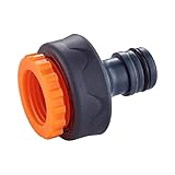 GRIFEMA GE1101 Premium Hahnverbinder für 1/2' Zoll und 3/4' Zoll, Wasserhahn Adapter mit Gewinde, Spritzfreier Wasserfluss, Frostsicher, Grau/Orange, Klein