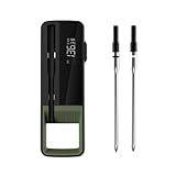 Vocdikficy Kabelloses Lebensmittel-Fleischthermometer, Intelligentes Digitales Bluetooth-Grillthermometer für Küche, Backofen, Grill mit 2 Sonden