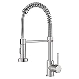 Hbronzeshower Wasserhahn Küche, Hochdruck Küchenarmatur mit Brause ausziehbar Armatur, 360° Schwenkbar Spültischarmatur Mischbatterie küche, Edelstahl armatur küche, Gebürstetes Nickel