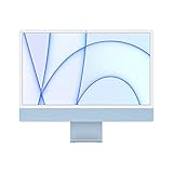 Apple 2021 iMac All-in-One Desktopcomputer mit M1 Chip: 8-Core CPU, 7-Core GPU, 24' Retina Display, 8 GB RAM, 256 GB SSD Speicher, 1080p FaceTime HD Kamera. Funktioniert mit iPhone/iPad, Blau