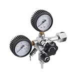 YINLUCK CO2-Regler for Fassbierfässer, Doppelanzeige, Einstellbares Druckventil, W21.8/CGA320-Anschluss, for Den Einsatz In Selbstgebrauten Und Gewerblichen Kegeratoren(CGA32 Inlet)