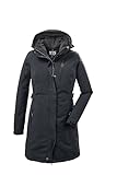 Killtec Damen Parka Funktionsparka mit abzippbarer Kapuze KOW 165 WMN PRK wasserdicht, Winddicht, atmungsaktiv 00200-schwarz 38