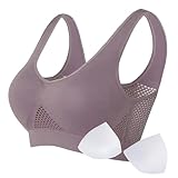 Sport-BH für schwangere Frauen, gepolsterter BH aus Eisseide, klebrig, Push-Up-BH, bequemes Damen-T-Shirt mit Push-Up-BH, roségold, S