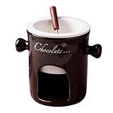 Keramik Fonduetasse | Schokoladenfondue-Topf | Fondue-Set mit Teelicht für Zuhause | Wärmekocher für Süßigkeiten, Snacks, Karamellparty | Kleine Fondue-Gläser für