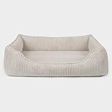 PAW WOW Anton Hundebett | Orthopädisches Hundebett | Hundekörbchen für kleine und mittelgroße Hunde (Beige, 80x60cm)