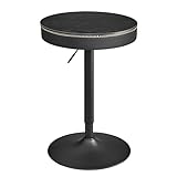 VASAGLE EKHO Kollektion - Bartisch, Stehtisch, 83-105 cm höhenverstellbar, Bistrotisch, Kleiner runder Tisch mit Stauraum, für Küche, Hausbar, Wohnzimmer, ebenholzschwarz-tintenschwarz LBT022B01