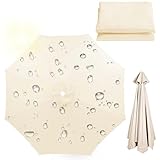 8 Streben-4M Sonnenschirm Ersatzbezug, UV-Schutz, Wasserdicht Überdachung Ersatzabdeckung für Terrasse Garten (Beige)