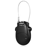 Einziehbares Kabelschloss Zahlenschloss 3 Stellig, 77cm Stahlseil Fahrradschloss mit Zahlencode für Fahrrad Schloss Fahrräder Gepäckschloss Bike Locks Motorrädern Skischloss