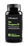 BIO Oregano Öl, 120 Weiche Kapseln | PREMIUM: 106mg Carvacrol und 4,5 mg Thymol pro Kapsel | mit Bio-Extra Natives Olivenöl | Laborgeprüft, 100% natürliche Zutaten, ohne Zusatzstoffe | Zenement