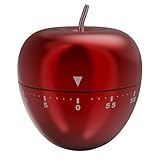 Apfel Küchenwecker Mechanisch - Roter Edelstahl Timer 60...