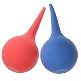 Mikinona 2 Stück Ohrenspülung mit Squeeze Ball Gummiball zum Entfernen von Ohrenschmalz Handgerät für Ohrenreinigung Sanfte Wasserspülung für Erwachsene Farblich Sortiert Blau und Rot