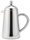 Heemburg French Press Thermo-Kaffeemaschine, Kaffeebereiter, Thermo-Kaffeemaschine, doppelwandig, isoliert, Vakuum, Edelstahl, manueller Brauer, 700 ml