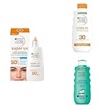 Garnier Antioxidatives Super UV-Sonnenschutz-Fluid Ambre Solaire, 40 ml + Garnier Sonnenschutz-Milch, LSF 30, Ambre Solaire Feuchtigkeits-Milch, 1 x 400 ml